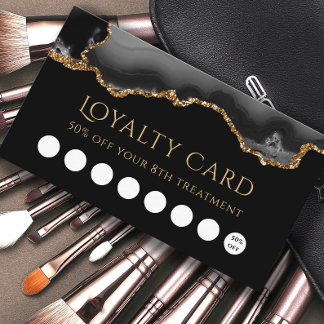 loyalty card black and gold agate