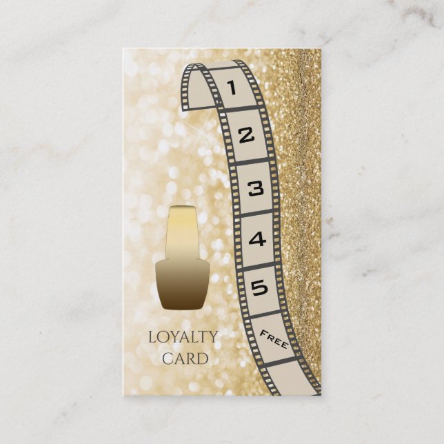 Loyalty card  chic glittery filmstrip nails (Front)