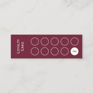 Loyalty Card, Clean and simple, burgundy red