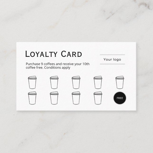 Loyalty Card, Clean and simple coffee Card (Front)