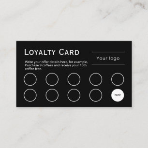 Loyalty Card, Clean and simple, professional black Card