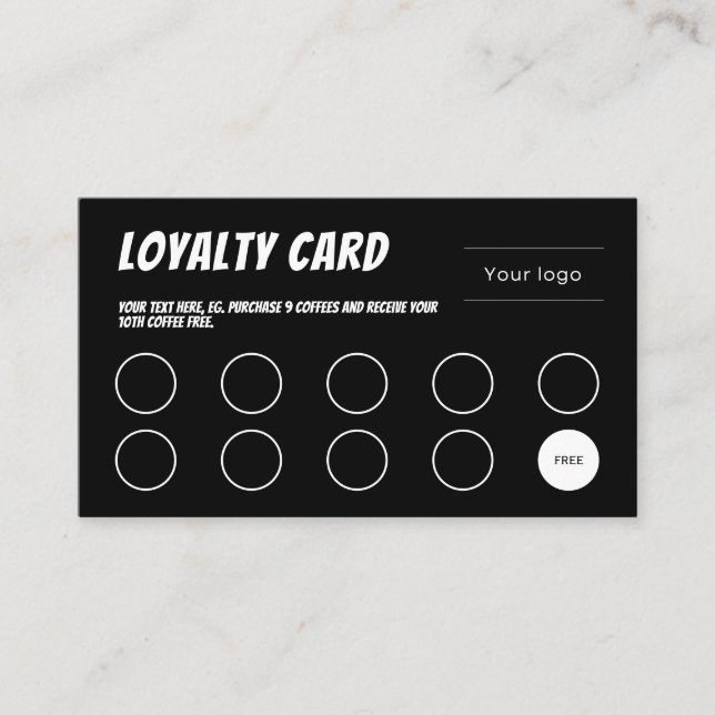 Loyalty Card, Comic fun, professional black (Front)