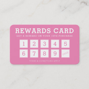 LOYALTY CARD cute modern loyalty 10 candy pink