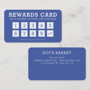 LOYALTY CARD cute modern loyalty 10 indigo blue