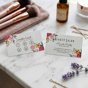 Loyalty Card Elegant Floral Makeup & Hair Stylist