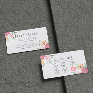 Loyalty Card Elegant Floral Makeup & Hair Stylist