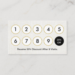 Loyalty Card   Elegant White Linen Salon Spa