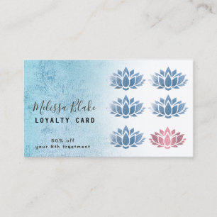 loyalty card faux blue foil lotus logo