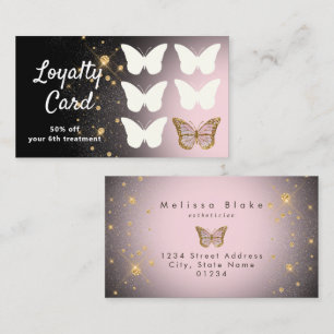 loyalty card faux glitter butterfly