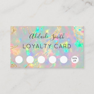 loyalty card faux iridescent crystal opal