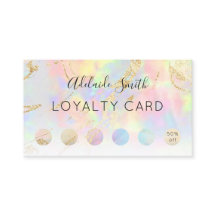 loyalty card faux iridescent opal