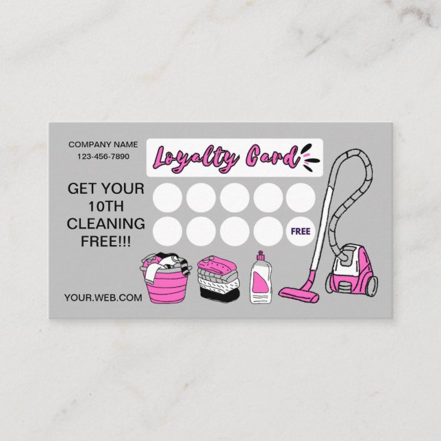 Loyalty card for cleaning services (Front)
