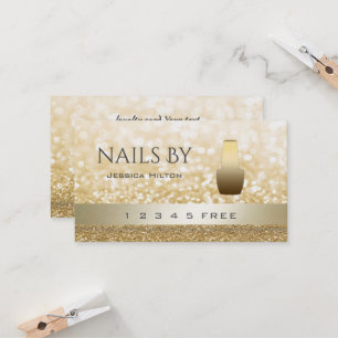 loyalty card glittery bokeh bright nail polish
