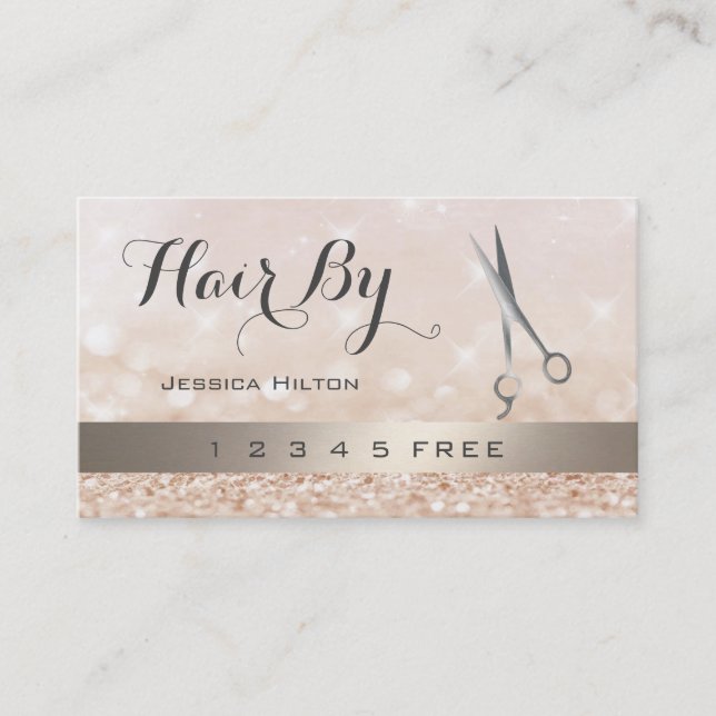 loyalty card glittery bokeh bright scissors (Front)
