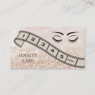 Loyalty card glittery filmstrip eyelashes eyebrow