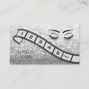 Loyalty card  glittery filmstrip eyelashes eyebrow