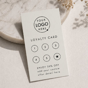 Loyalty Card Grey Business Reward Punch Cards