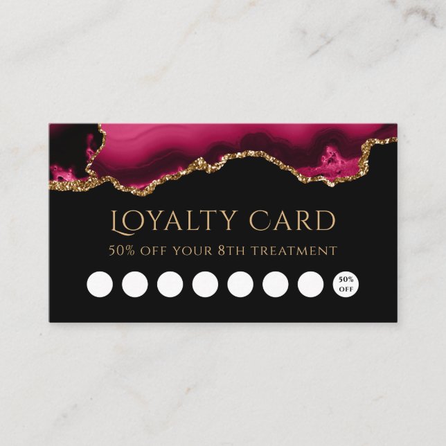 loyalty card magenta and gold agate (Front)
