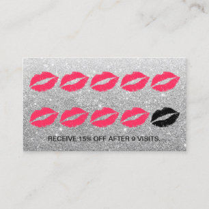 Loyalty Card   Makeup Artist Modern Silver Glitter