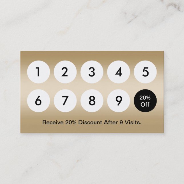 Loyalty Card Modern Foil Gold Beauty Salon (Front)