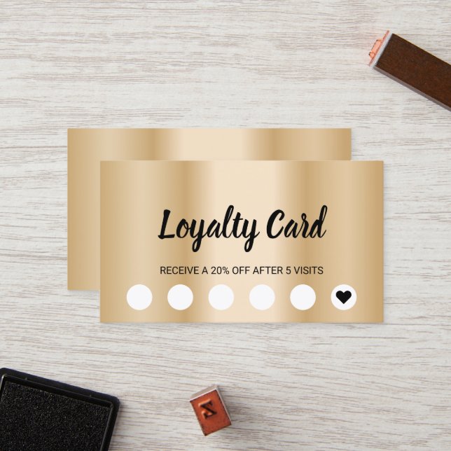 Loyalty Card | Modern Gold Beauty Salon (Front/Back In Situ)