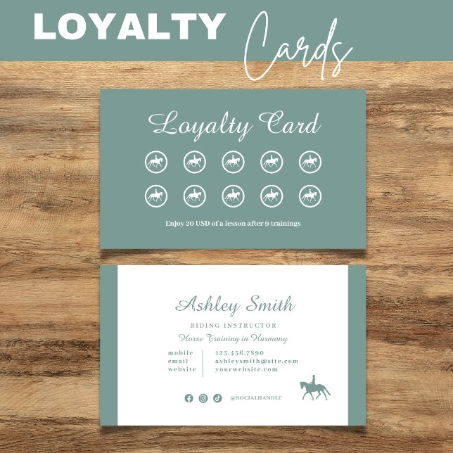 Loyalty Card Modern Trendy Horse Training (Modern Trendy Horse Training Loyalty Card Modern Green)