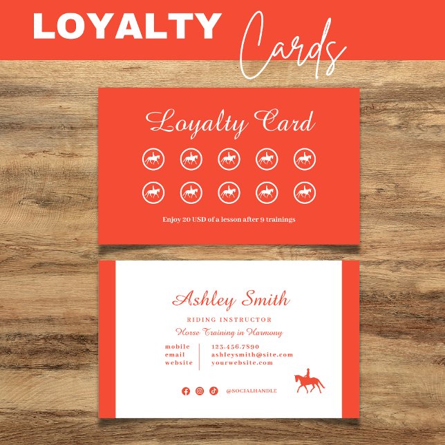 Loyalty Card Modern Trendy Horse Training (Modern Trendy Horse Training Loyalty Card Orange)