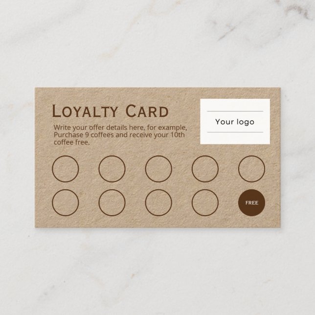 Loyalty Card, Nice and natural, professional brown Card (Front)