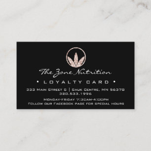 Loyalty Card Nutrition Health Herbs Rose 21 Black