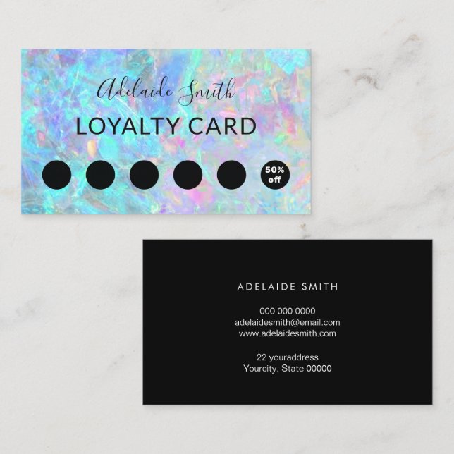 loyalty card opal texture (Front/Back)