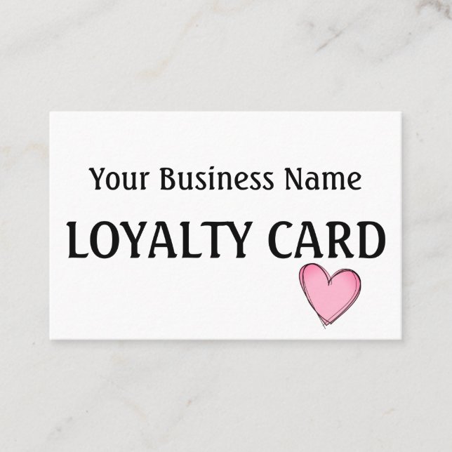 Loyalty Card - Pink Heart (Front)