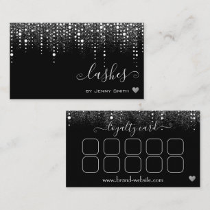 Loyalty Card Pretty Drips Silver Glitter Rain