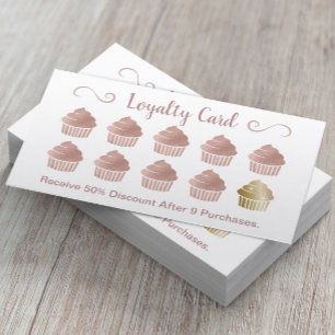 Loyalty Card   Rose Gold Cupcakes Pastry Bakery