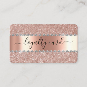 Loyalty Card Rose gold Glitter Handwritten