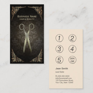 Loyalty Card   Vintage Damask Hair Salon