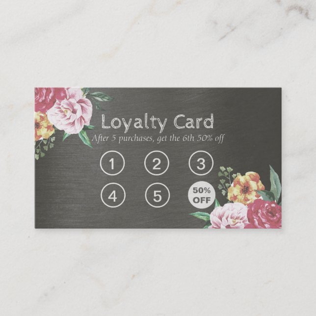 Loyalty Card Vintage Floral Makeup & Hair Artist (Front)