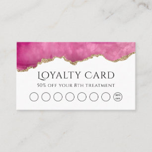 loyalty card watercolor hot pink agate