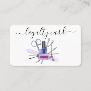 Loyalty Card Watercolor Nail Polish Salon