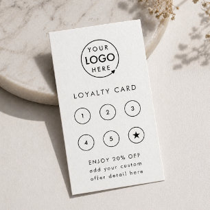 Loyalty Card White Business Reward Punch Cards