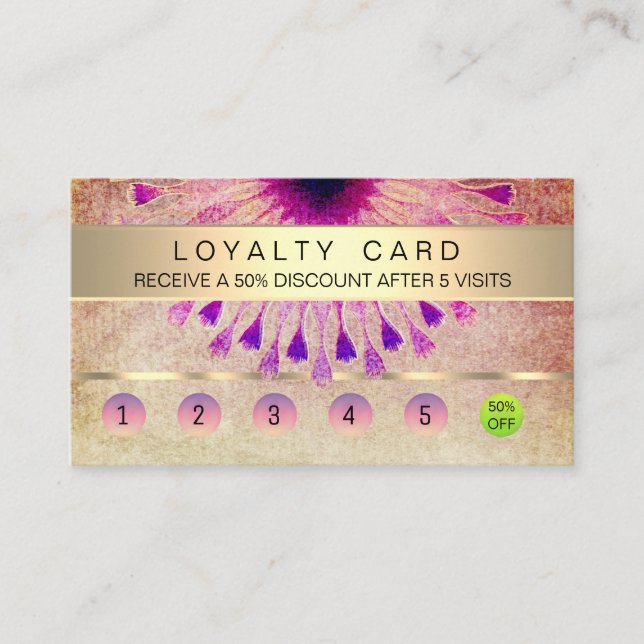 Loyalty Card Yoga Massage Meditation Lotus Flower (Front)