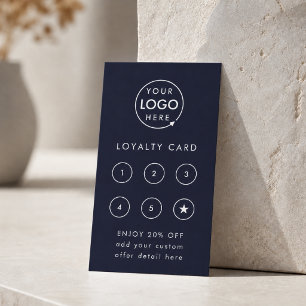 Loyalty Cards Navy Business Reward Punch Card