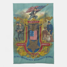 Loyalty, Charity, and Fraternity GAR Tea Towel