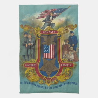 Loyalty, Charity, and Fraternity GAR Tea Towel