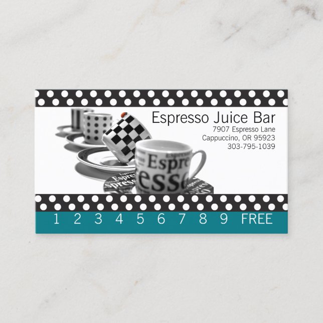 Loyalty Coffee Dual Punch Cards (Front)
