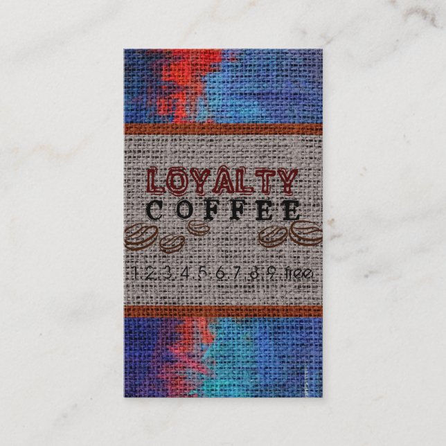 Loyalty Coffee Punch Burlap Look #6 Card (Front)