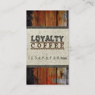 Loyalty Coffee Punch Burlap Wood Look