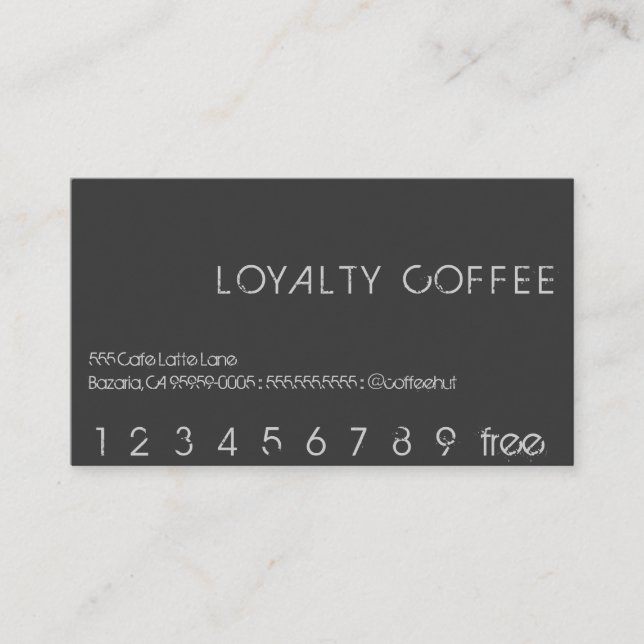 Loyalty Coffee Punch Card (Front)