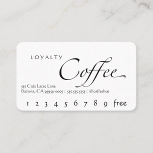 Loyalty Coffee Punch Card Swash Text