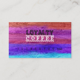 Loyalty Coffee Punch Colourful Modern Wood #20 Card