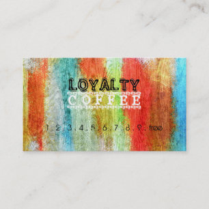 Loyalty Coffee Punch Colourful Modern Wood #24 Card